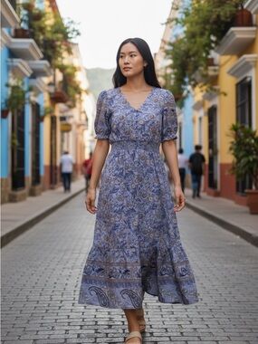 Hayden LA Floral Midi Dress NWT – Boho Summer Style with Lining Size L